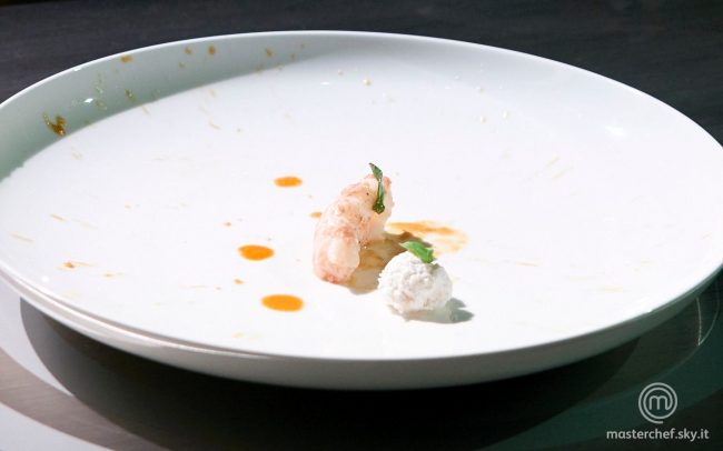 Dolce Risveglio - Scampi con Salsa di Maionese, Pomodorini e Ricotta