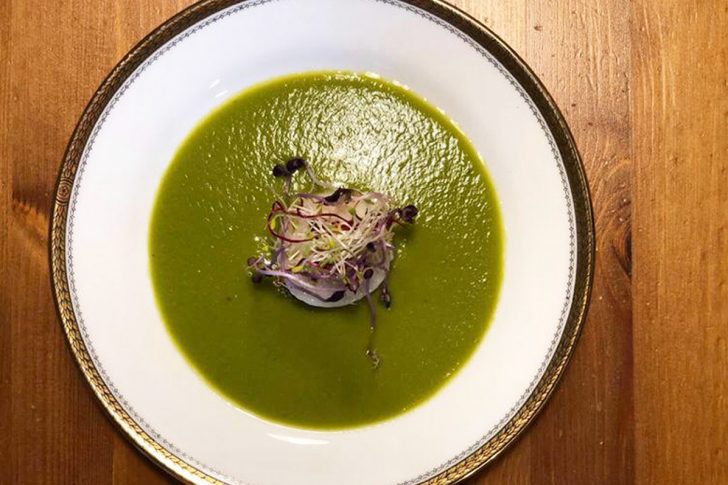 Capesante su vellutata di piselli